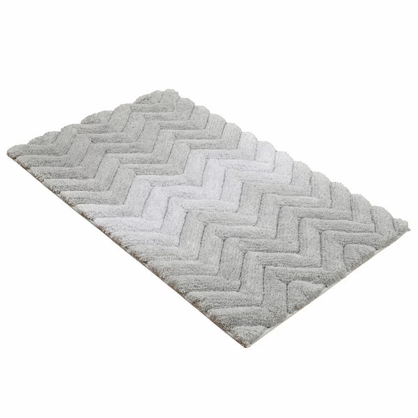 Riviera Home Chevron Grey Ombre Bath Mat, 55 X 91 Cm