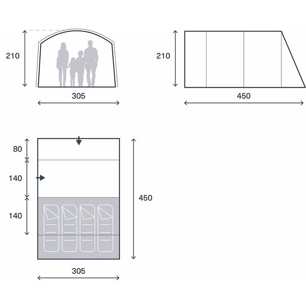 Kampa Dawlish Tent, 4 Person