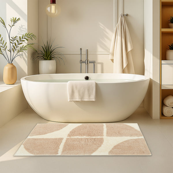 Stockholm Bath Mat with Non-Slip Backing – Super Soft, Water Absorbent, 100% Cotton Blend, Quick-Drying Bathroom Toilet Floor Rug, 50 x 8 cm
