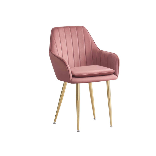 MOF Velvet Dining Chairs Kitchen Chairs Living Room Chairs with Sturdy Metal Legs Reception Chairs with Backrest and Padded Seat