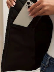 Women's Lightweight Outdoor Puffer Vest, Multi-Pocket Design, Elastic Waist Wrapping for Snug Warmth, Unique Zipper, Stand Collar, Polyester Filled
