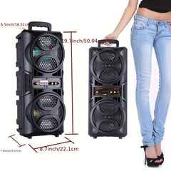 3000W Dual 16.51cm Portable Wireless PA Wireless Speaker -Wireless Speaker With Subwoofer, Wireless Speakers Loud Sound Powerful, Speaker Sound System, Karaoke Speaker System With Microphone, Remote Control, MP3/USB/SD, LED Battery Indicator Lights