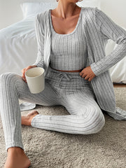 Autumn clothing, casual and elegant Women's three-piece set, stretch fabric, Women's loungewear, suitable for Christmas, holidays, dates, outdoor, beautiful Women's suit.