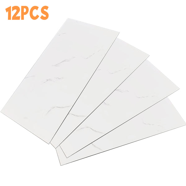 12/24/36pcs Contemporary Marble Pattern Self-Adhesive Wall Stickers - Waterproof & Oil-Resistant &Glossy Finish, Easy Peel & Stick for Kitchen, Bathroom, Glass, Walls - Removable Modern Home Decor, Bathroom Wall Stickers, Kitchen Decor, Easy install Decal