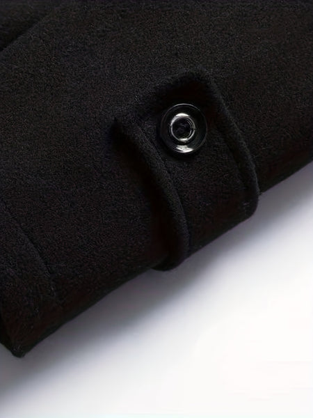 New Autumn And Winter 802 Detachable Double-Layer Collar Thick Velvet Blend Overcoat for Men