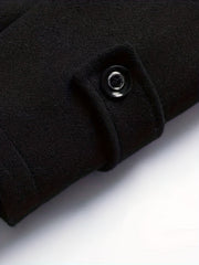 New Autumn And Winter 802 Detachable Double-Layer Collar Thick Velvet Blend Overcoat for Men