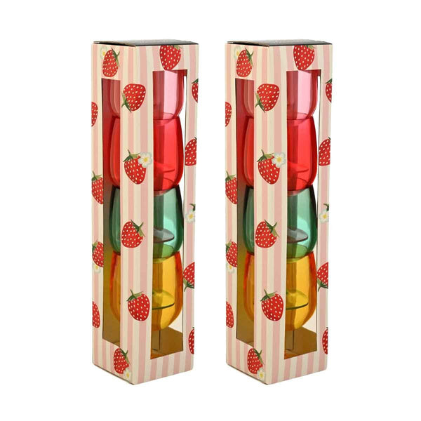 Navigate Strawberries & Cream Acrylic Wine Stems, 8 Pack