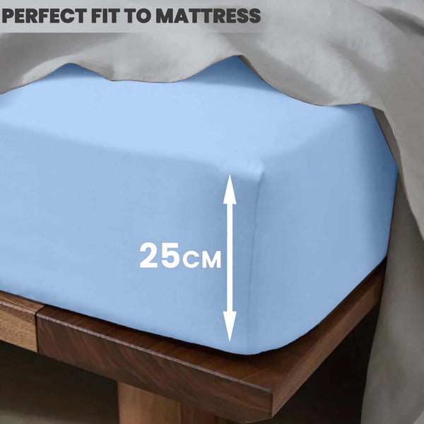 1pc Extra Deep Fitted Sheet, All seasons Bedding Ultra Soft Breathable Microfiber, Wrinkle-Free, Machine Washable, Hotel Quality All Sizes Available