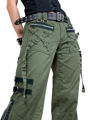 Women Gothic Cargo Pants Loose Low Waist Trousers Wide Leg Baggy Jeans Harajuku Streetwear Punk