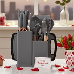Silicone Kitchen Utensils Set | Heat Resistant And, Suitable For Non Stick Pans, Stainless Steel Cutting Tools, Small Kitchen Tools, Ideal Holiday Gift 17+2 Sets Of Food Grade Silicone Cooking Combinations