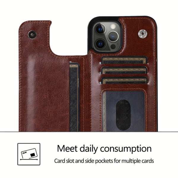 Phone Case: Compatible with iPhone 17 Promax/Pro/ Air, 16 Plus, 15, 14 Pro Max, 13, 12 and Galaxy S22/23/24/25 Plus Ultra FE.Perfect Gift. Wallet Case with Card Holder, Kickstand Card Slots Case, Double Magnetic Clasp and Durable Shockproof