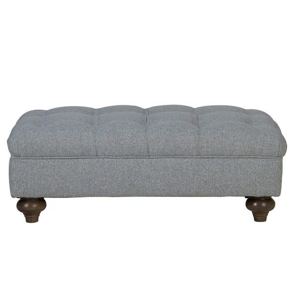 Bordeaux Fabric Footstool, Grey