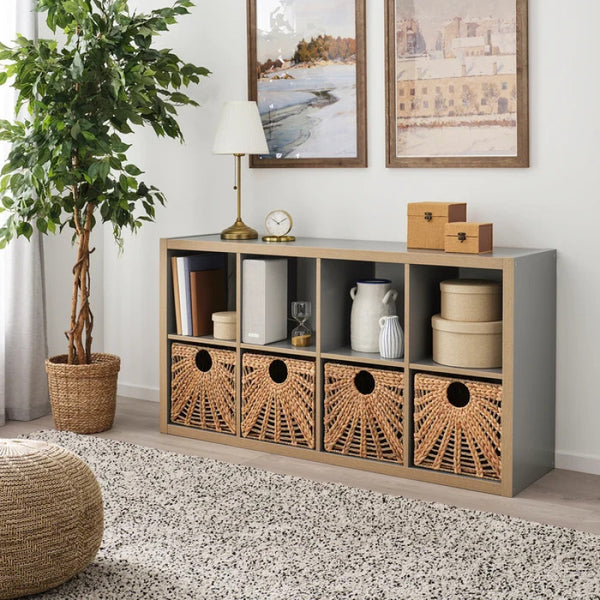 Basket, Natural Hyacinth/Seagrass | 81.28x83.82x81.28 cm, Modern Rattan Style