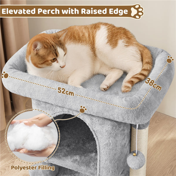 Costoffs 59cm Height Cat Tree, 2-Level Cat Tower Furniture, Climbing Frame with Condo/Plush Perch/Scratch Posts, Cat Climbing Tower for Cats Kittens Pets, Small to Medium-sized Cats, Dark Gray/Light Gray/Black/Pink