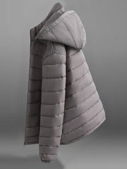 Men's Solid Hooded Jacket for Fall Winter, Men's Casual Zip Up Warm Quilted Jacket Warm And Comfortable Stylish Leisure Clothing for Outdoors.