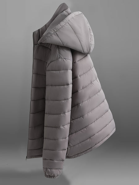 Men's Solid Hooded Jacket for Fall Winter, Men's Casual Zip Up Warm Quilted Jacket Warm And Comfortable Stylish Leisure Clothing for Outdoors.