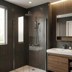 1pc 3D Imitation Wood Grain Grille Wall Panels, 300*40cm, Self-adhesive Vertical Stripe Wall Stickers, Peel and Stick, TV Background Decoration Stickers for Bedroom and Living Room, Kitchen and Bathroom Wall Renovation Stickers, Ideal for Renovating Livin