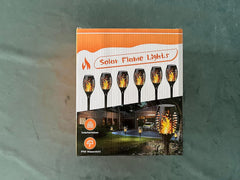 Geemoo 6 Pack Solar Flickering Dancing Flame Lights Waterproof Solar Torch Lights for Outdoor Garden Patio Pathway Yard Driveway Halloween Decorative