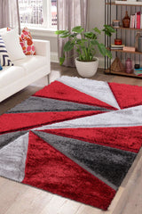 Luxury Soft Shaggy Area Rug – Modern Non-Shedding Geometric Triangles Design, High-Pile Plush Living Room Carpets, Large Thick Rug for Bedroom, Kitchen, Lounge & Home Décor – Contemporary Floor Rug & Mats