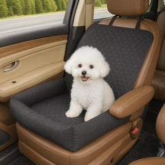 Dog Car Seat Bed – Washable Travel Booster for Small Dogs & Cats with Safety Straps, Anti-Slip Base & Soft Cushion – Portable Front Seat Pet Carrier for Cars, SUVs & Trucks