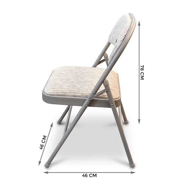 Set Of 2 Deluxe Fabric Padded with Heavy Duty Steel Metal Frame Folding Back Rest Chair for Home Garden Office Computer Desk