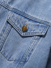 Men's Casual Slim Jacket Vintage Lapel Denim Jacket