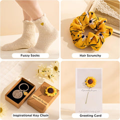 Sunflower Gifts for Women, Birthday Hampers Pamper Gifts for Her, Get Well Soon Gift Baskets Self Care Package Relaxation Bath Set Christmas Gifts for Your Mum, Wife, Best Friends, Sister, Daughter