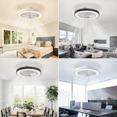Ceiling Fan with Light And Remote, 6 Speeds, 3 Colors, Modern LED Ceiling Light with Fan, Low Profile, Ceiling Lamp with Fan, Fan Lamp, for Living Room, Bedroom, Dinning Room, Kitchen, Office