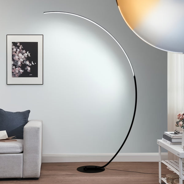 165.1 cm Arched Standing Floor Lamp with Remote - Dimmable Modern Reading Floor Lamps LED Color Changing Curved Ambient Lighting for Bedroom And Living Room