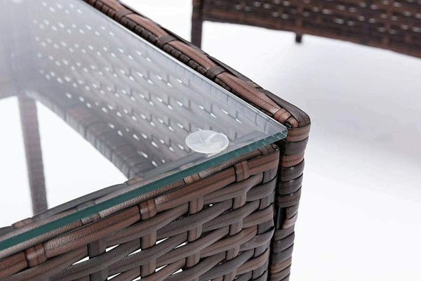 4pcs Rattan Outdoor Garden furniture sofa set with 2x Armchairs 1x Double Sofa & 1 table for indoor & outdoor