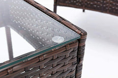 4pcs Rattan Outdoor Garden furniture sofa set with 2x Armchairs 1x Double Sofa & 1 table for indoor & outdoor