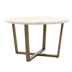 Gallery Moderna White Faux Travertine Coffee Table
