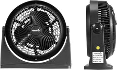 Powerful Turbo Desk Fan – 90° Adjustable Tilt Air Circulator Fan, Ultra-Quiet 3-Speed Table & Wall Mountable Fan for Bedroom, Home, Office (Black)
