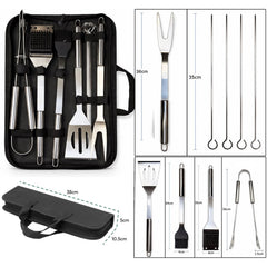 6 Piece BBQ Tool Set Stainless Steel Barbecue Tool Set with Carry Case for Grill, Camping, Outdoor Cooking
