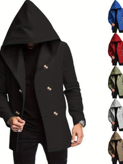 2024 Foreign Trade New Product Men'S Mid-Length Slim Fit Windbreaker Hooded Casual Pure Coat Performance Clothing