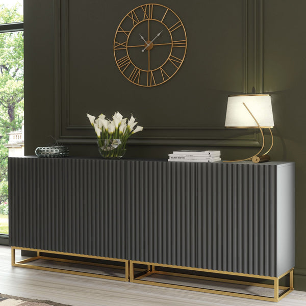 Ripple Duo 200cm Modern Sideboard with Fluted Doors and Storage