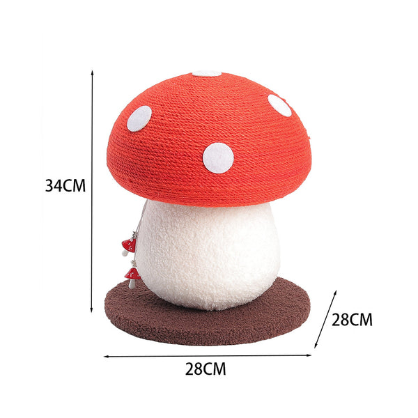 Creative Scratching Post Mushroom Cat Scratching Post Cute Mushroom Scratch Pad Cat Scratcher for Indoor Cats 28*28*34cm