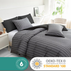 Luxury Reversible Duvet Cover Set with Matching Pillowcases – Single, Double, King & Super King Sizes – Soft Breathable Microfiber Bedding Set UK – Brick Pattern