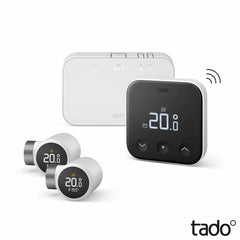 Tado Wireless Smart Thermostat Multi Room Starter Kit & 2X Smart Thermostatic Radiator Valves