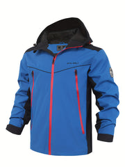 Men's Patchwork Slim-fit Jacket, Suitable for Spring and Autumn Wear, Men's Long-zipper Large-pocket Varsity-style Jacket