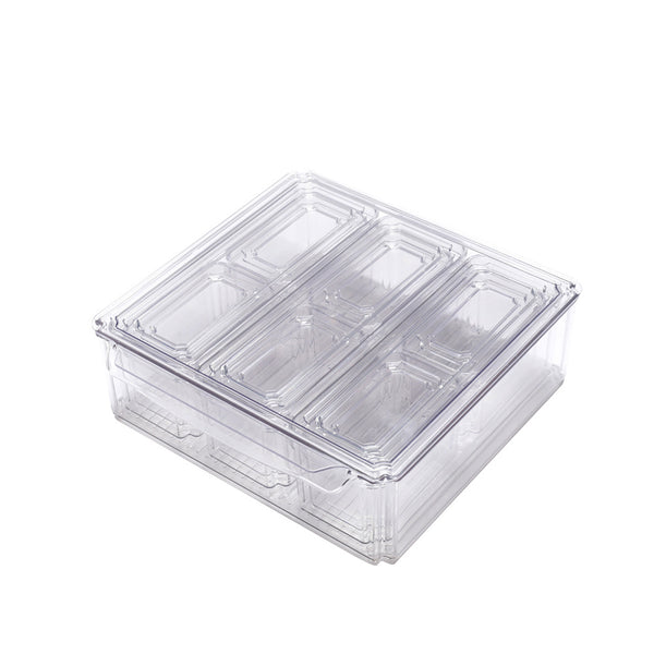 10pcs Transparent Sealed Moisture Proof Kitchen Refrigerator Storage Box Set, Household Stackable Fruit and Vegetable Preservation Box, Snack Storage Box, Saving Space