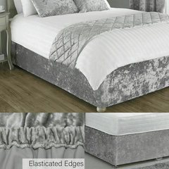 VELVET DIVAN BED BASE VALANCE WRAP FRAME COVER SINGLE, DOUBLE, SUPER KING SIZE