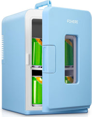 Mini Fridge for Bedrooms, 15 Liter /21 Cans Portable Small Fridge, AC+DC Power Car, Office, Thermoelectric Cooler & Warmer Skincare for Food, Drinks, Cosmetics, Max & ECO Mode, Black