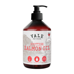 Scottish Salmon Oil for Dogs & Cats UK - Omega 3 6 9 Supplement Dog Food Topper for Joints Skin, Coat, Heart Health & Natural Coat - Natural Fish Oil for Dogs, Puppy, 500ml - Vale Pet Foods