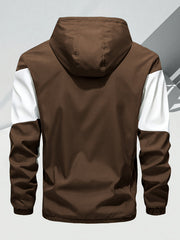 Men'S Casual 2pcs Athletic Set Unisex Couple All-Season Spring Autumn Loose Color-Block Athletic Outfit Hooded Sweater Zip-Up Jacket Long Sleeve Outerwear Long Pants Jogging Trousers Gym Workout Running Outdoor Set Elastic Pants Hoodie Top And Botto