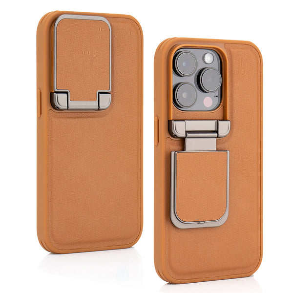 Shockproof Phone Case for iPhone 17 Pro Max Synthetic Faux Leather Cover Integrated Camera Protector Full Edge Protection Non-Slip Comfort Grip