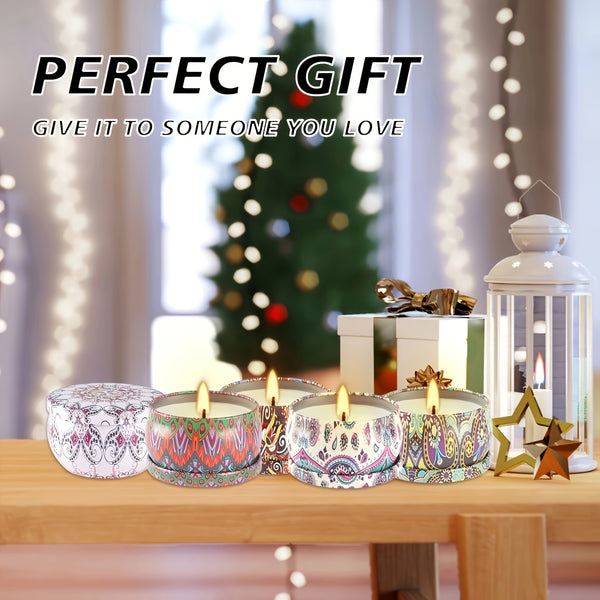 24pcs Of Scented Candles, No Dripping Or Leakage, with Ethnic Elements And, Creating A Romantic And Dreamy Atmosphere, Suitable for Weddings, Birthday Parties, Yoga, Father'S Day Gifts And As Gifts for Relatives And Friends