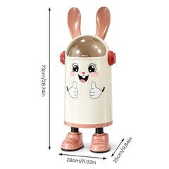 Cute Rabbit Creative Trash Can with Lid, Odor-Sealed Small Garbage Bin for Kitchen, Bathroom, Living Room, Bedroom & Office, Compact Space-Saving Design (Pink)