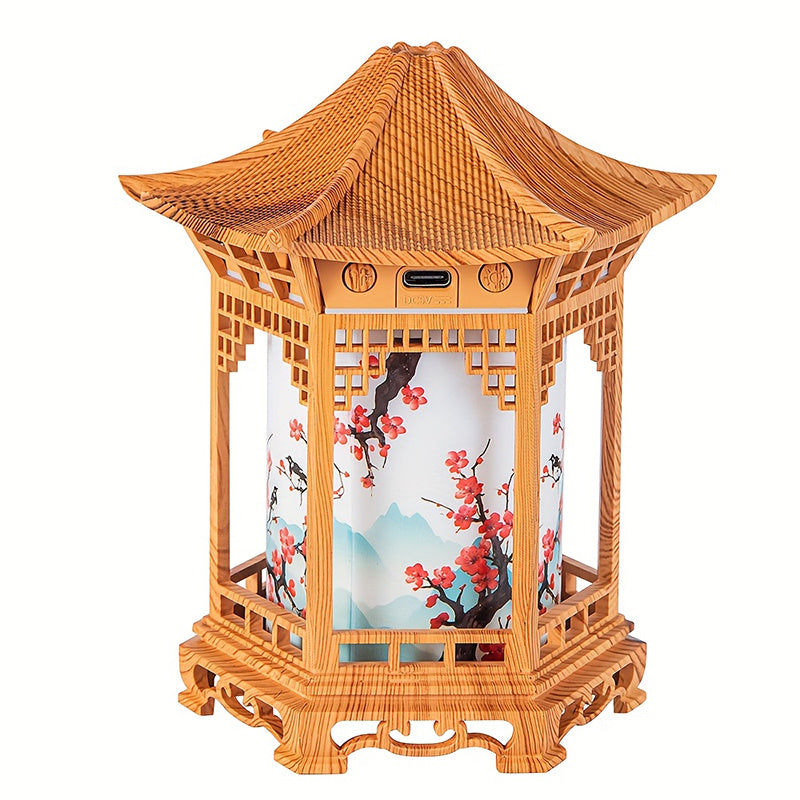 Chinese-Style Mini Humidifier & Night Light - USB- Portable Cool/Dry Mist Air Humidifier with Traditional Pagoda/Tortoise Design, ABS Quiet Operation for Home, Office, Car, - Ideal Gift for & (USB-, Humidifiers for Bedroom