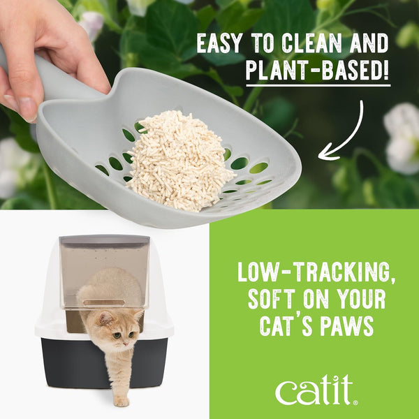 Catit Go Natural Unscented Pea Husk Clumping Cat Litter, Deodorising, 99.9% Dust-Free, Fast Clumping Cat Litter, Plant-Based Litter for Cats & Kittens, 5.6Kg